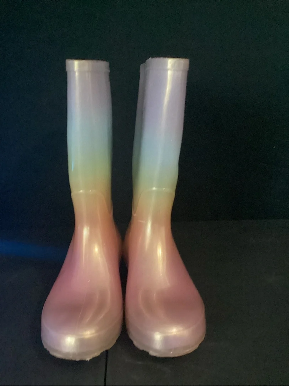 Target Iridescent Pink Rainbow Women's Rain Boots
